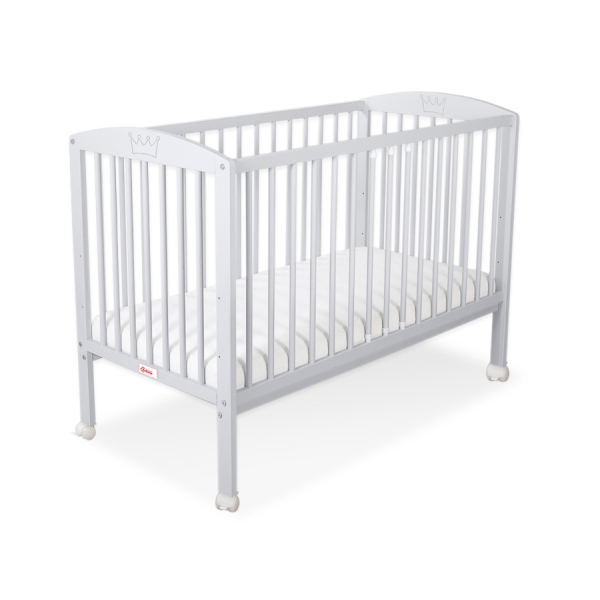 Lit Bébé à Barreaux 120x60 cm Gris
