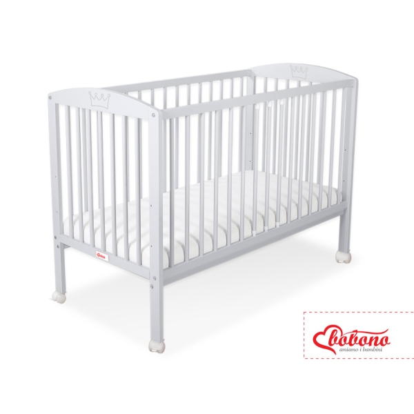Lit Bébé à Barreaux 120x60 cm Gris