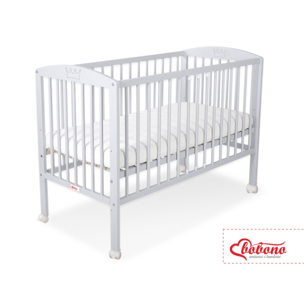 Lit Bébé à Barreaux 120x60 cm Gris