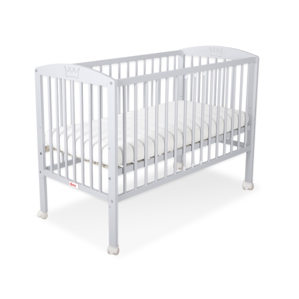 Lit Bébé à Barreaux 120x60 cm Gris