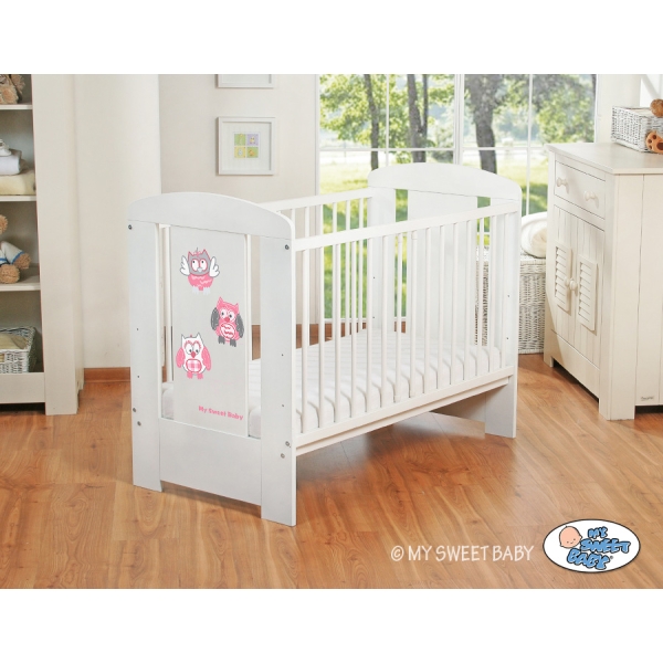 Lit Bébé à Barreaux 120x60 cm Hiboux