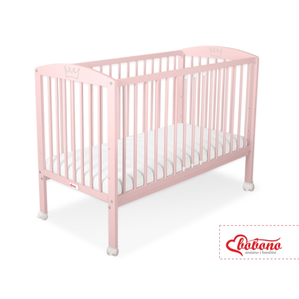 Lit Bébé à Barreaux 120x60 cm Rose Poudré