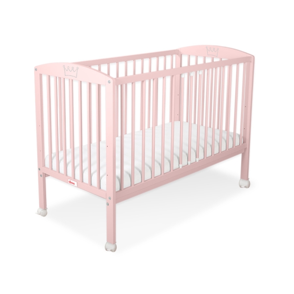 Lit Bébé à Barreaux 120x60 cm Rose Poudré