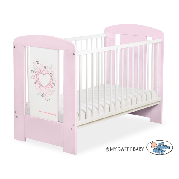 Lit Bébé à Barreaux 120x60 cm Rose Rose