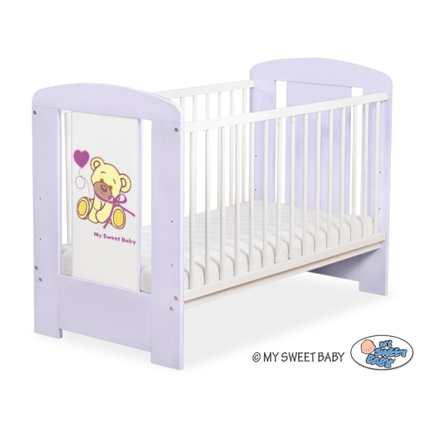 Lit Bébé à Barreaux 60x120 cm Lila Papillon
