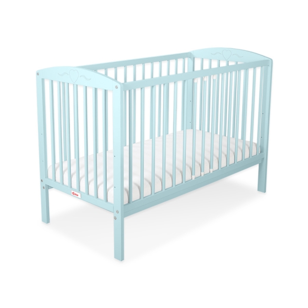 Lit Bebe a Barreaux 60x120 cm Menthe Cœurs