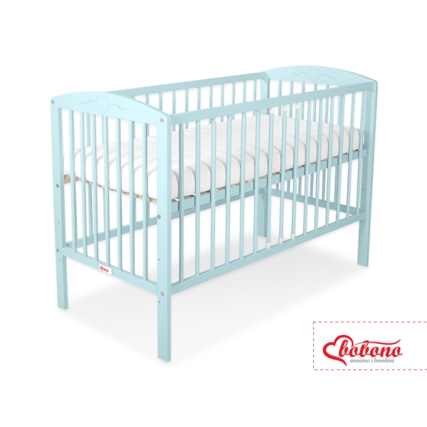 Lit Bebe a Barreaux 60x120 cm Menthe Cœurs