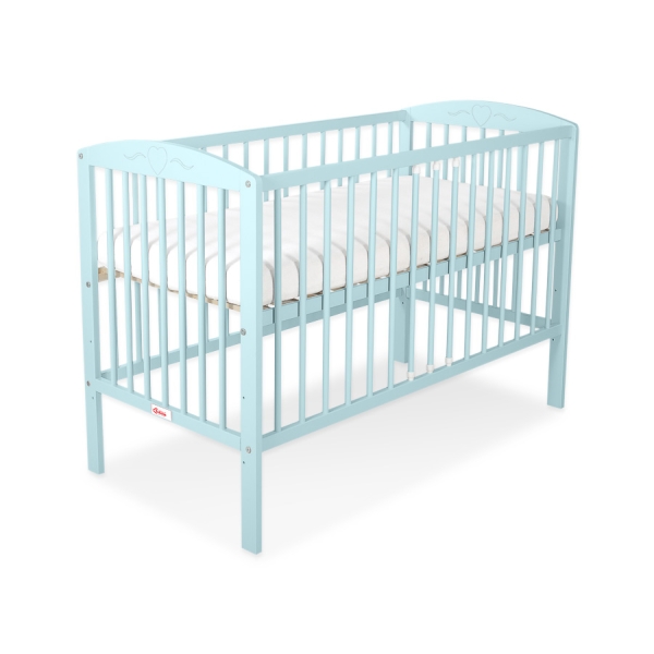 Lit Bebe a Barreaux 60x120 cm Menthe Cœurs