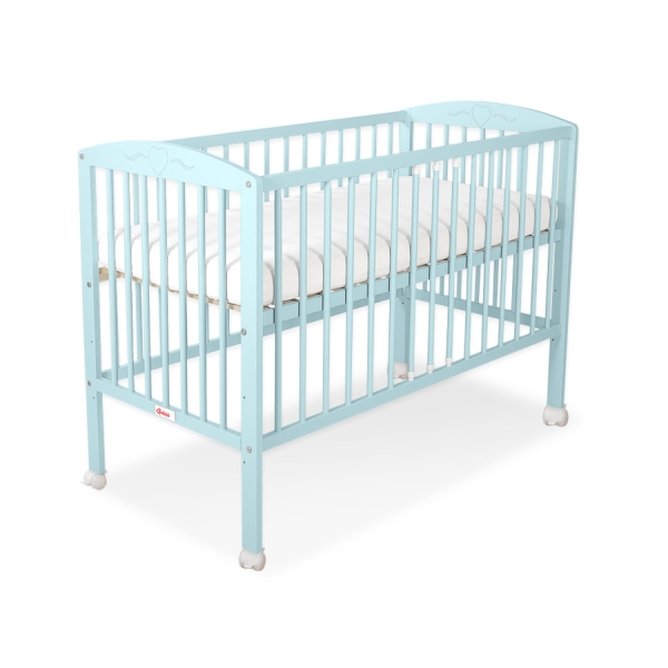 Lit Bebe a Barreaux 60x120 cm Menthe Cœurs