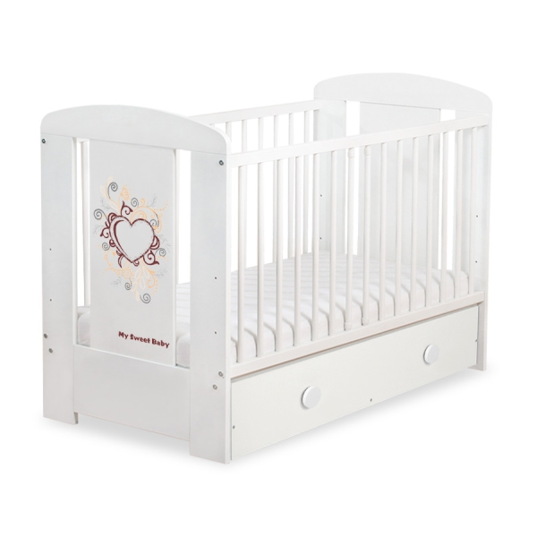 Lit Bébé à Barreaux avec Tiroir 120x60 cm Maxi
