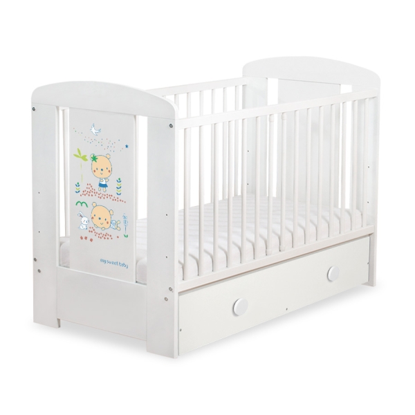 Lit Bébé à Barreaux avec Tiroir 120x60 cm Maxi