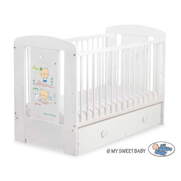 Lit Bébé à Barreaux avec Tiroir 120x60 cm Maxi