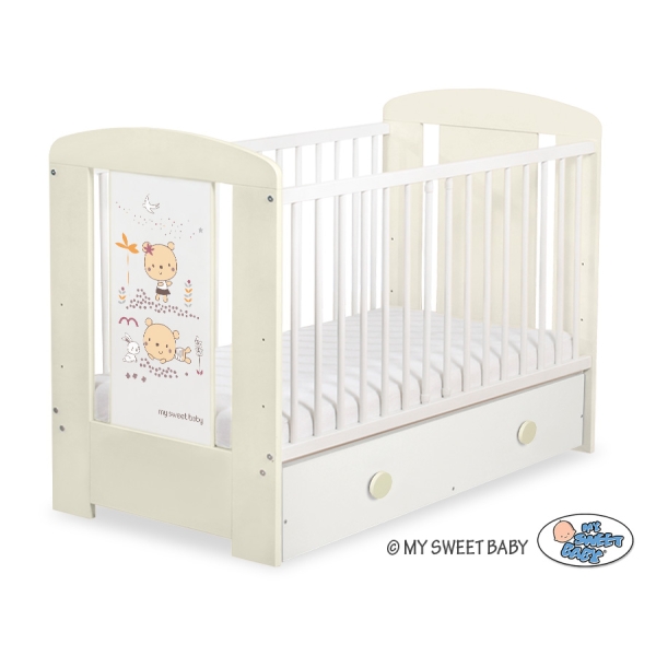 Lit Bébé à Barreaux avec Tiroir 120x60 cm Maxi