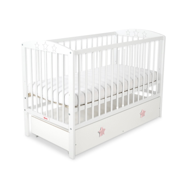 Lit Bébé à Barreaux avec Tiroir 120x60 cm Maxi étoiles