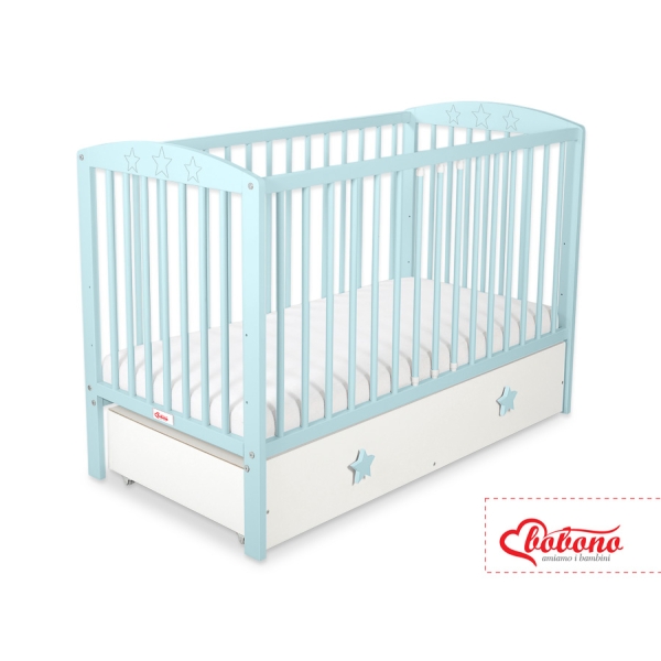 Lit Bébé à Barreaux avec Tiroir 120x60 cm Maxi étoiles