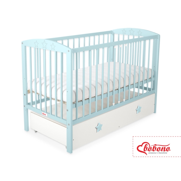 Lit Bébé à Barreaux avec Tiroir 120x60 cm Maxi étoiles