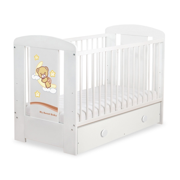 Lit Bébé à Barreaux avec Tiroir 120x60 cm Maxi Nuit