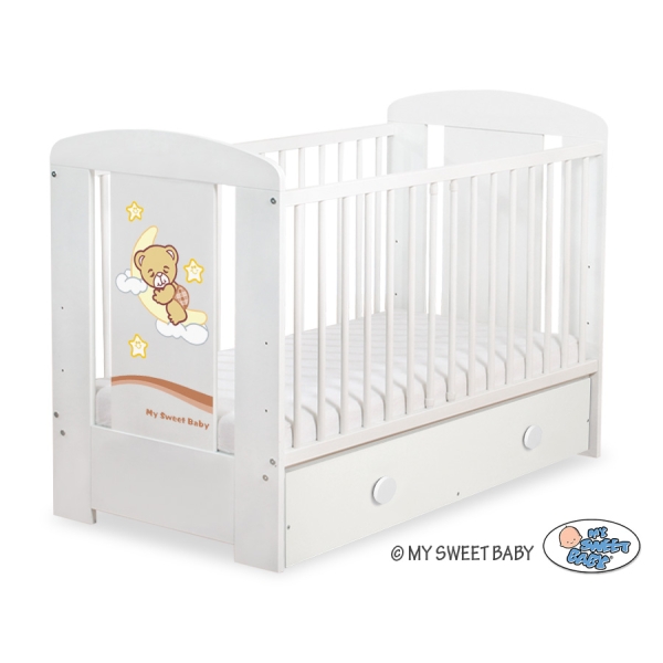 Lit Bébé à Barreaux avec Tiroir 120x60 cm Maxi Nuit