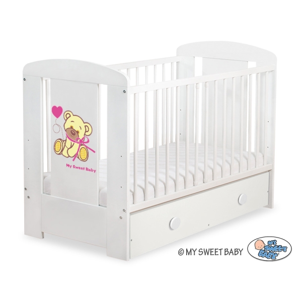 Lit Bébé à Barreaux avec Tiroir 120x60 cm Maxi Papillon
