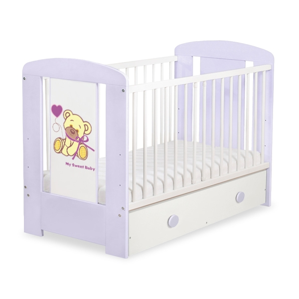 Lit Bébé à Barreaux avec Tiroir 120x60 cm Maxi Papillon