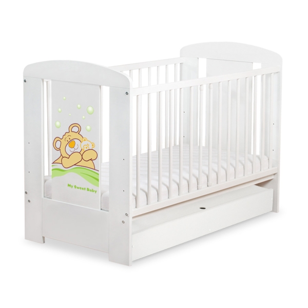 Lit Bébé à Barreaux avec Tiroir 120x60 cm Standard Barnabé