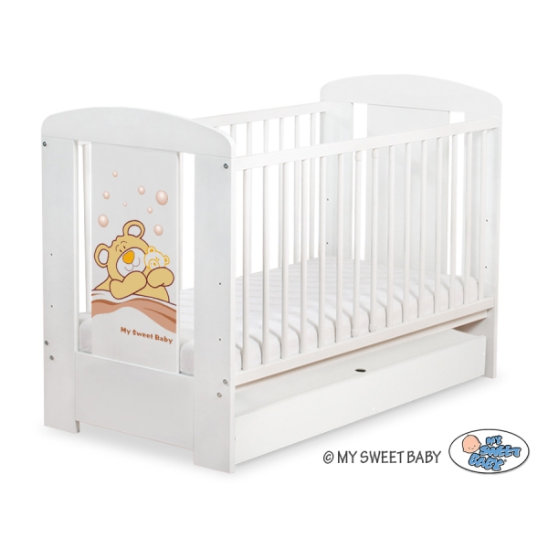 Lit Bébé à Barreaux avec Tiroir 120x60 cm Standard Barnabé
