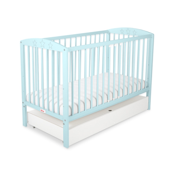 Lit Bébé à Barreaux avec Tiroir 120x60 cm Standard étoiles