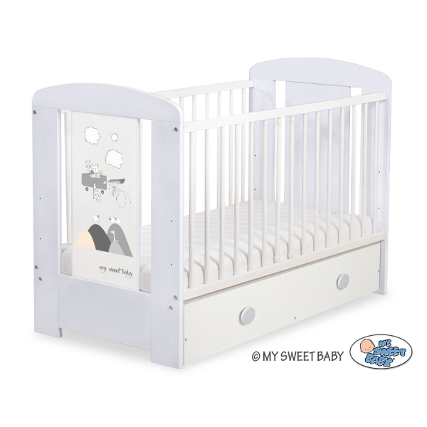 Lit Bébé à Barreaux avec Tiroir 60x120 cm Maxi