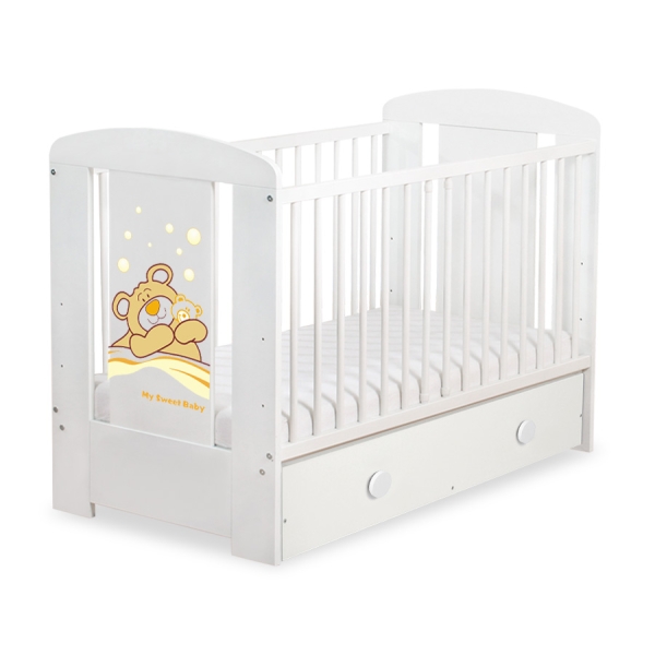Lit Bébé à Barreaux avec Tiroir 60x120 cm Maxi Barnabé