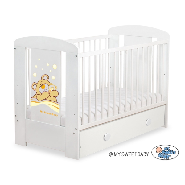 Lit Bébé à Barreaux avec Tiroir 60x120 cm Maxi Barnabé