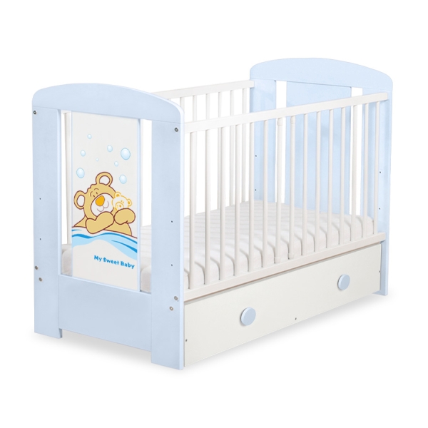 Lit Bébé à Barreaux avec Tiroir 60x120 cm Maxi Barnabé