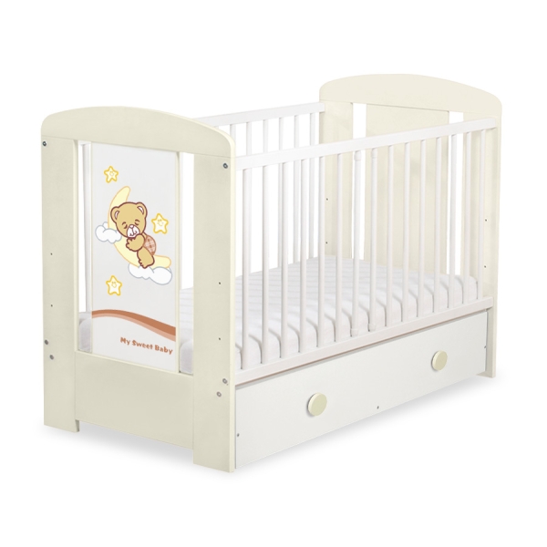 Lit Bébé à Barreaux avec Tiroir 60x120 cm Maxi Nuit