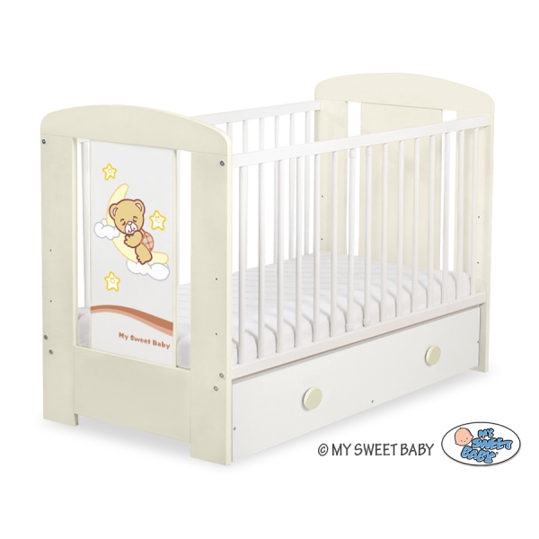Lit Bébé à Barreaux avec Tiroir 60x120 cm Maxi Nuit