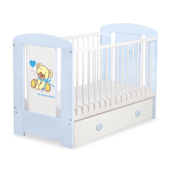Lit Bébé à Barreaux avec Tiroir 60x120 cm Maxi Papillon