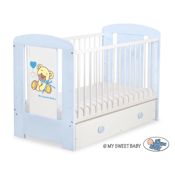 Lit Bébé à Barreaux avec Tiroir 60x120 cm Maxi Papillon