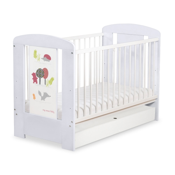 Lit Bébé à Barreaux avec Tiroir 60x120 cm Standard Forêt