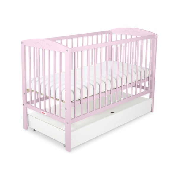 Lit Bébé à Barreaux avec Tiroir Standard Cœurs