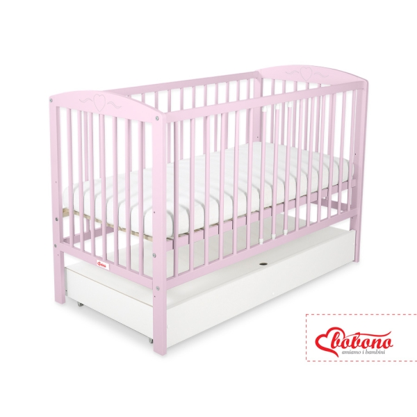 Lit Bébé à Barreaux avec Tiroir Standard Cœurs