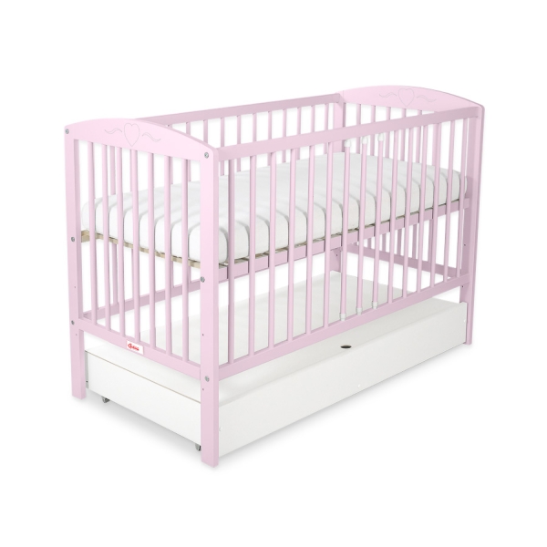 Lit Bébé à Barreaux avec Tiroir Standard Cœurs