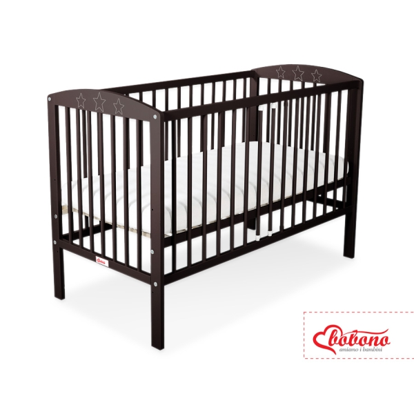 Lit Bébé à Barreaux Brun étoiles
