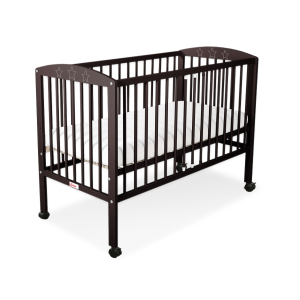 Lit Bébé à Barreaux Brun étoiles
