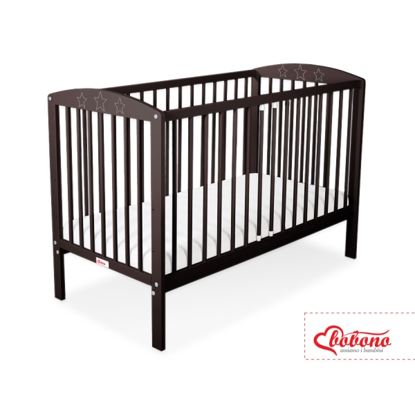 Lit Bébé à Barreaux Brun étoiles