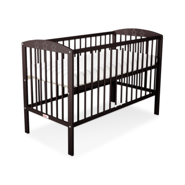 Lit Bébé à Barreaux Brun étoiles