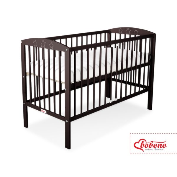 Lit Bébé à Barreaux Brun étoiles