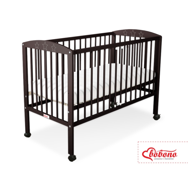 Lit Bébé à Barreaux Brun étoiles