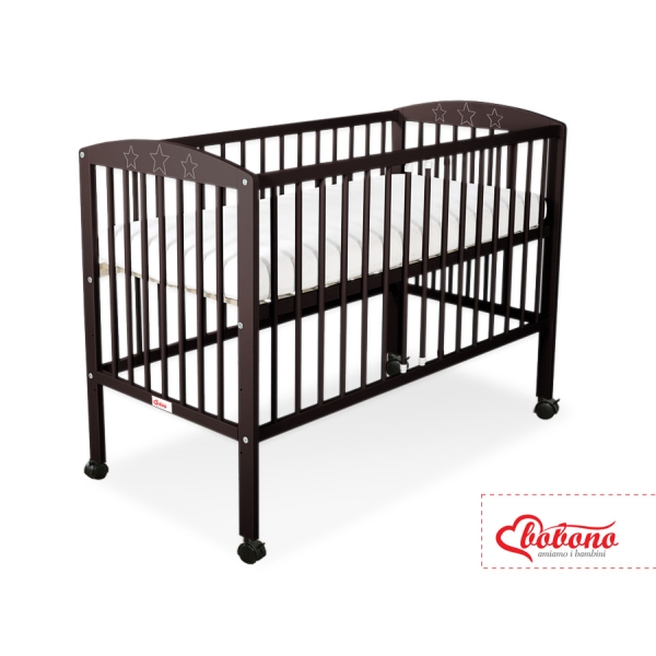Lit Bébé à Barreaux Brun étoiles
