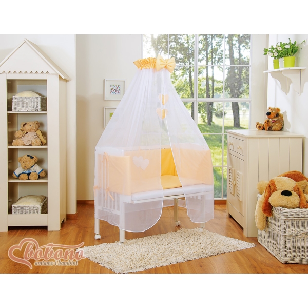 Lit Cododo avec Ciel Matelas et Linge Complet Pêche Cœurs