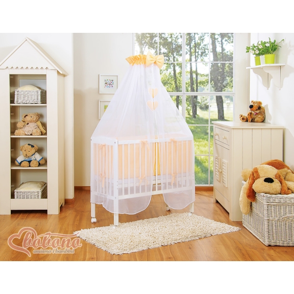 Lit Cododo avec Ciel Matelas et Linge Complet Pêche Cœurs