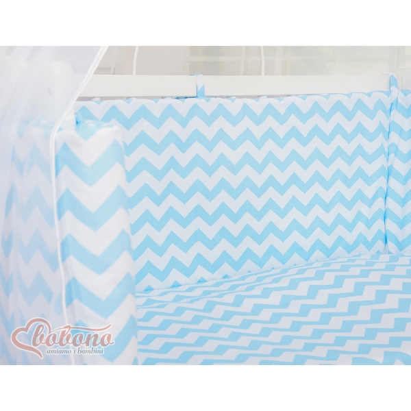 Lit de Cododo avec Linge Complet Bleu Chevron