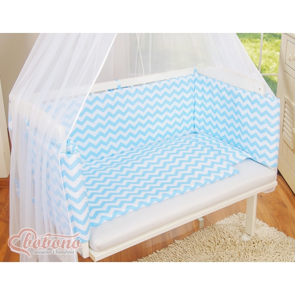 Lit de Cododo avec Linge Complet Bleu Chevron